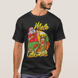 Hawaiian Island Mele Kalikimaka Santa Reindeer Xma T Shirt