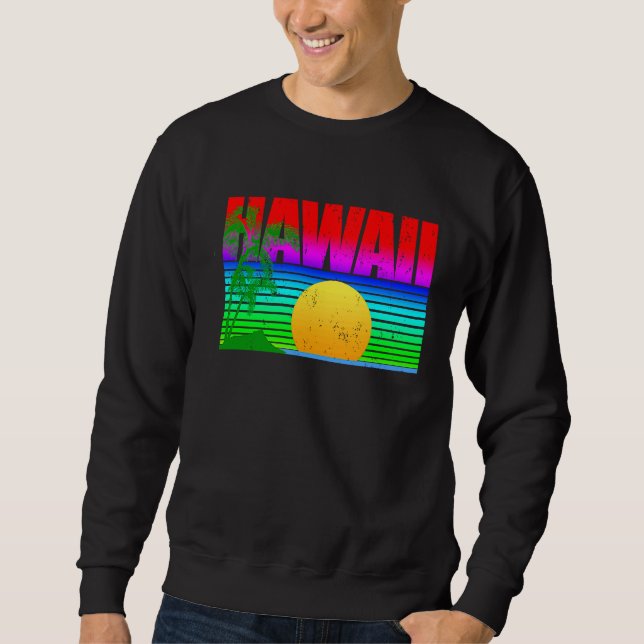 Hawaiian Islands Aloha State Lång Ärmad Tröja (Framsida)