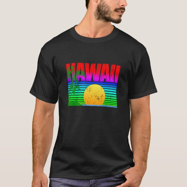 Hawaiian Islands Aloha State T Shirt (Framsida)