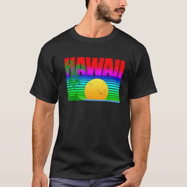 Hawaiian Islands Aloha State T Shirt (Framsida)