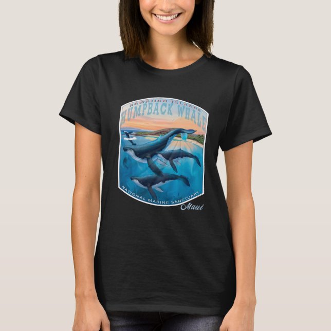 Hawaiian Islands Humpback Whale National Marine Sa T Shirt (Framsida)