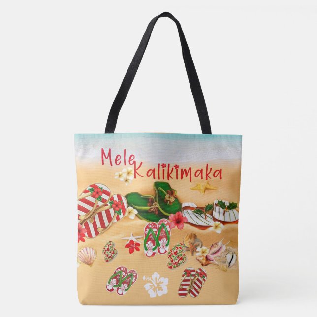 Hawaiian jul Beach Tote Tygkasse (Framsida)