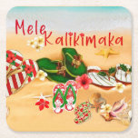 Hawaiian jul Beach Underlägg<br><div class="desc">Förvandla dina helgdagar till en hawaiisk "Mele Kalikimaka" med mina vackra hawaiiska prydnadsföremål,  presentpåsar,  presentpåsar,  märkre,  hälsningskort och décor. Många hawaiianska temavtryck från retro till contemporary. Utforska magin i en hawaiisk jul.</div>