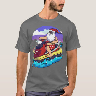 Hawaiian jul Jultomten Jet Skiing T Shirt