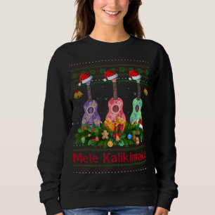Hawaiian Julafton Ugly Mele Kalikimaka Ukulele Gui T Shirt