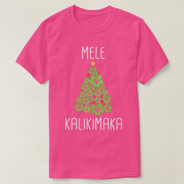 Hawaiian Julgran Mele Kalikimaka Hawaii Tro T Shirt (Design framsida)