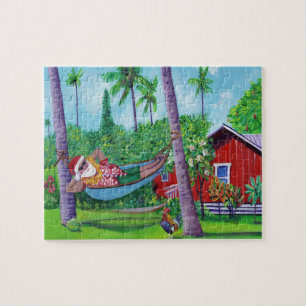 Hawaiian Jultomten Jigszle Puzzle Pussel