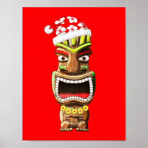 Hawaiian jultomten Tiki Poster