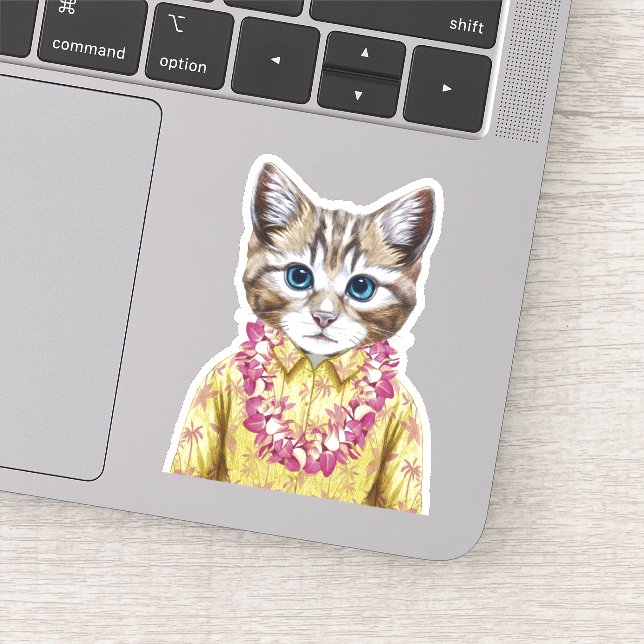 Hawaiian Kattunge Klistermärken (Detalj)