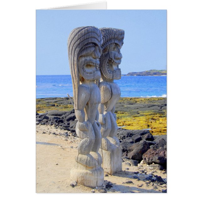 Hawaiian Ki'i Pun uhonua o Hõnaunau Park Hälsningskort (Framsidan)