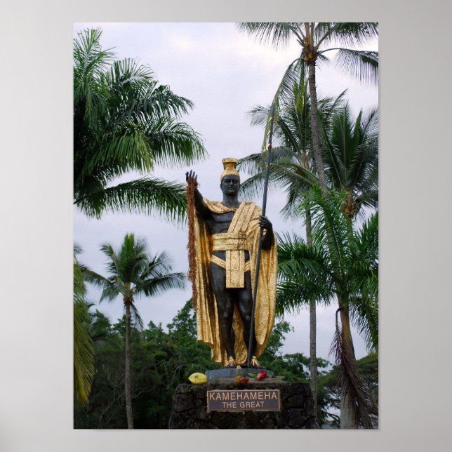 Hawaiian Kung Kamehameha Statue Poster (Framsidan)