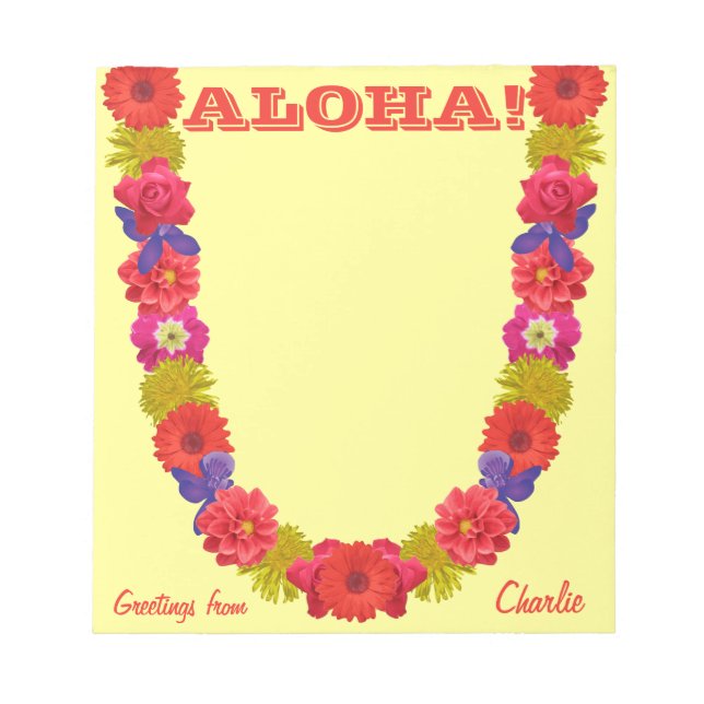 Hawaiian Lei anpassningsbar anteckningsblock (Framsida)