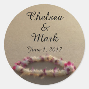 Hawaiian Lei Beach Wedding Stickers Runt Klistermärke