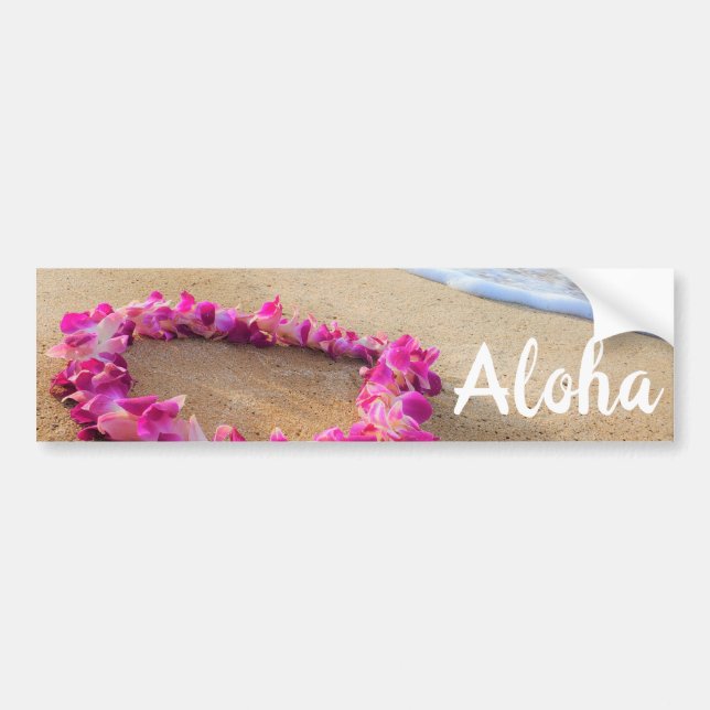 Hawaiian Lei Sandy Beach Aloha Bildekal (Framsidan)