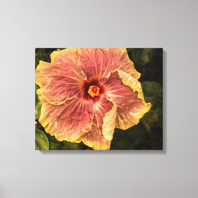 Hawaiian Lilac Hibiscus från Kauai Photograph Canvastryck (Framsida)