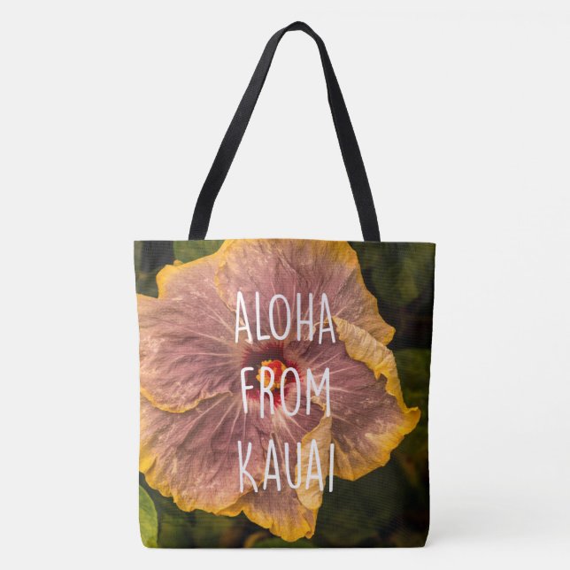Hawaiian Lilac Hibiscus Reversible Beach Beach Bag Tygkasse (Framsida)
