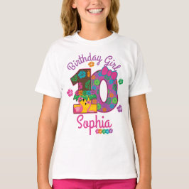 Hawaiian luau aloha 10:e födelsedagsflickan t shirt