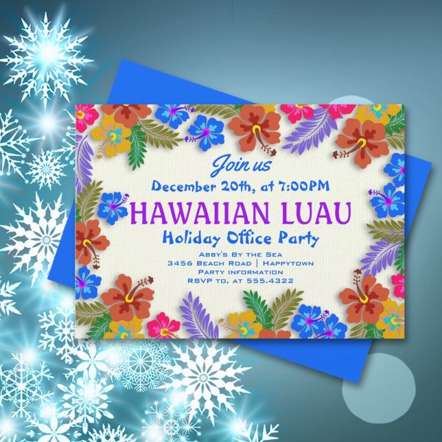Hawaiian Luau Anpassningsbar Party Hibiscus inbjud Inbjudningar (Skapare uppladdad)