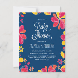 Hawaiian Luau Baby Shower Tropical Theme Inbjudningar