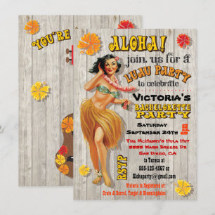 Hawaiian Luau Bachelorette-partiets inbjudningar