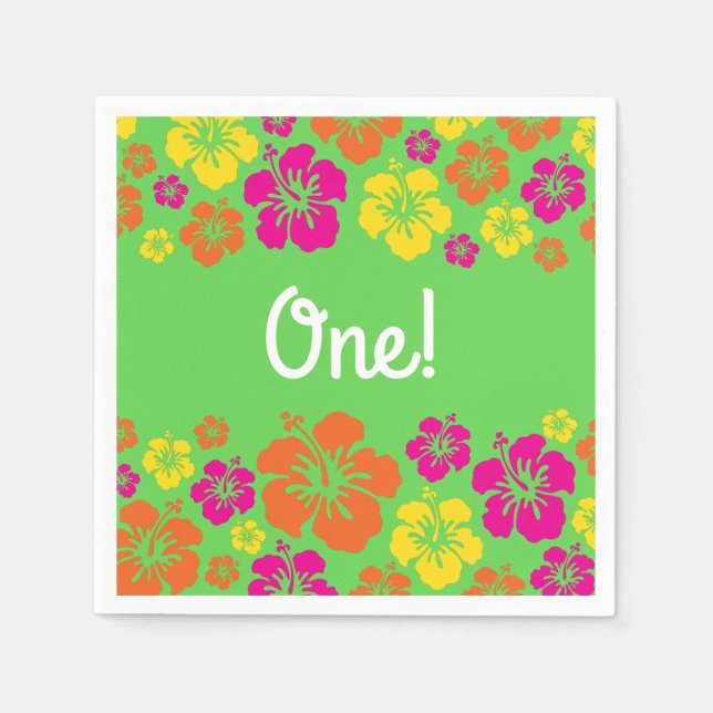 Hawaiian Luau Barn Födelsedagsfest Pappersservett (Framsidan)