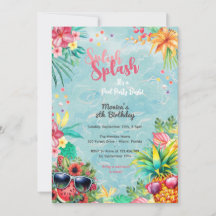Hawaiian Luau bassäng sommartid födelsedagsfest