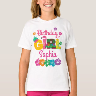Hawaiian Luau Birthday Girl T Shirt
