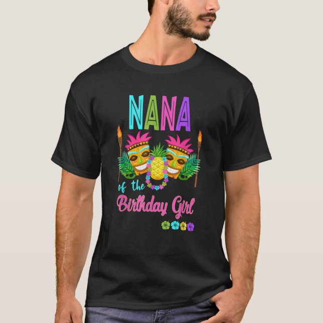 Hawaiian Luau Födelsedagsfest Matching Tiki Outfit T Shirt (Framsida)