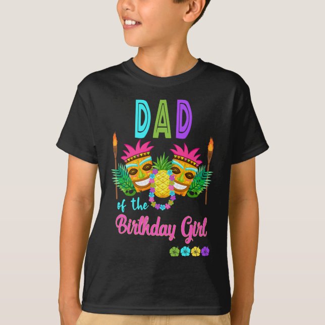 Hawaiian Luau Födelsedagsfest Matching Tiki Outfit T Shirt (Framsida)
