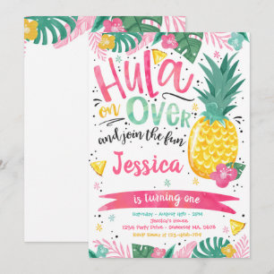 Hawaiian Luau Födelsedagsfest Pineapple Luau Bassä Inbjudningar