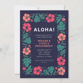 Hawaiian Luau-Förlovningsfestens inbjudningar 