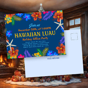 Hawaiian Luau Helgdag Office Party Hibiscus Vykort