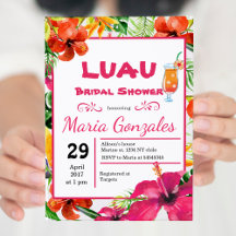 Hawaiian Luau Inbjudningskort för möhippan