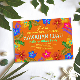 Hawaiian Luau Office Party Hibiscus inbjudningar
