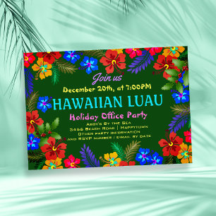 Hawaiian Luau Office Party Hibiscus inbjudningar