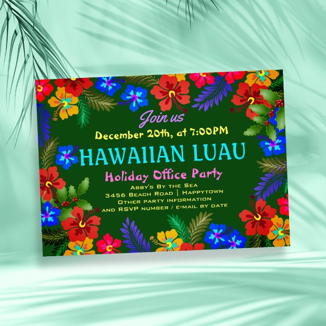 Hawaiian Luau Office Party Hibiscus inbjudningar (Skapare uppladdad)