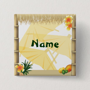 Hawaiian Luau Party Namn Button Knapp