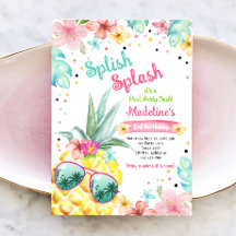 Hawaiian Luau Pineapple Bassäng Party Girl Birthda