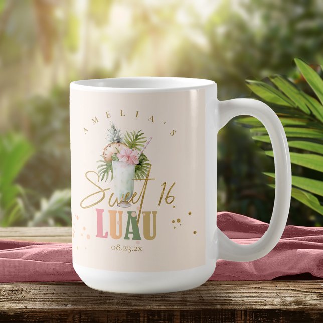 Hawaiian Luau Sweet sixteen ID1092 Kaffemugg (Skapare uppladdad)