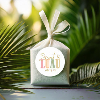 Hawaiian Luau Sweet sixteen ID1092 Runt Klistermärke