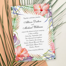 Hawaiian Luau Tropical Blommigt Bröllop