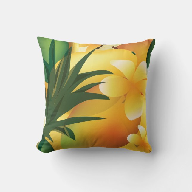 Hawaiian Luau Tropical Food Pillow Kudde (Framsida)
