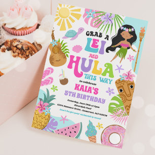 Hawaiian Luau Tropical Summer Bassäng Födelsedagsf Inbjudningar