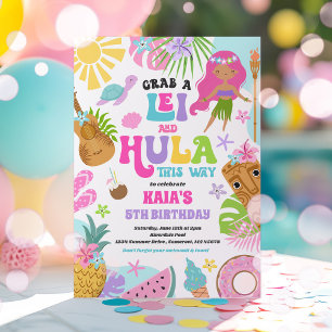 Hawaiian Luau Tropical Summer Bassäng Födelsedagsf Inbjudningar