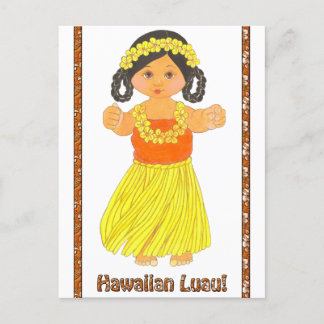 Hawaiian Luau-vykortsinbjudningar Inbjudan Vykort
