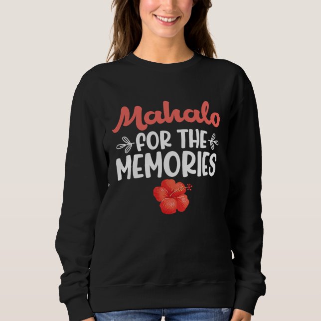 Hawaiian Mahalo for the Memories Hawaii Pineapple  T Shirt (Framsida)