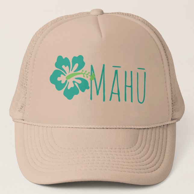 Hawaiian Māhū LGBT (Turquise Hibiscus) Truckerkeps (Framsida)