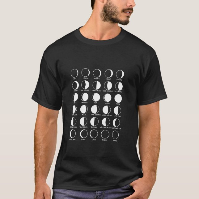 Hawaiian Måne Phases Långärmad T Shirt (Framsida)