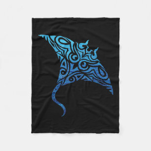 Hawaiian Manta Ray Tribal Polynesian Tatto Pacifi Fleecefilt