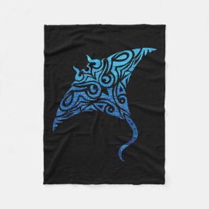 Hawaiian Manta Ray Tribal Polynesian Tatto Pacifi Fleecefilt